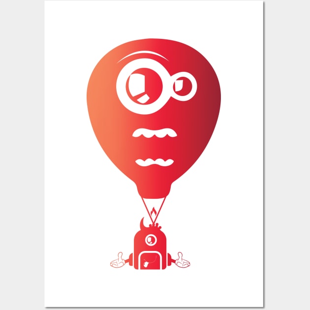 Crazy looking hot air balloon Wall Art by TheCreativeBros